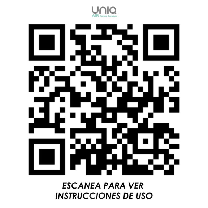 Preservativos femeninos sin látex de la marca UNIQ, paquete con 3 unidades, diseño compacto y fácil de usar.