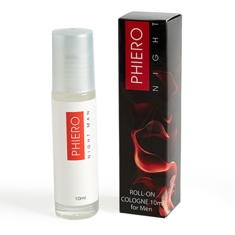 Perfume para hombres 500COSMETICS Phiero Night Man con feromonas y aplicador roll-on, fragancia masculina y seductora.