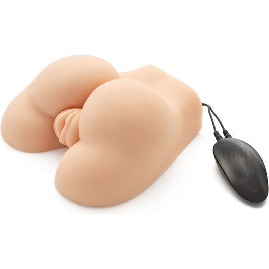 Masturbador con vibrador ACT Fat Ass Fucker, silicona realista y texturizada para placer íntimo, en color carne.