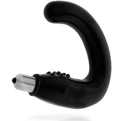 Masajeador anal negro de la marca ADDICTED TOYS, con diseño ergonómico y texturizado para placer y comodidad.