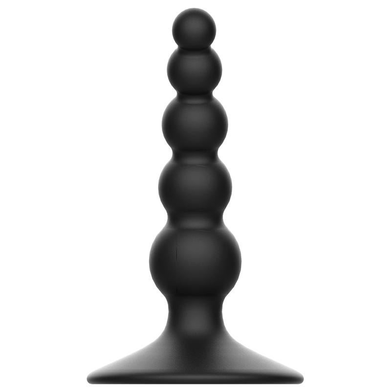 Plug anal negro de 10 cm de la marca ADDICTED TOYS, diseñado para placer y comodidad, con forma ergonómica y suave material.