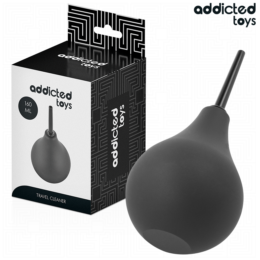 Limpiador anal de viaje ADDICTED TOYS, tamaño M, 160 ml, en envase compacto y práctico para higiene íntima.