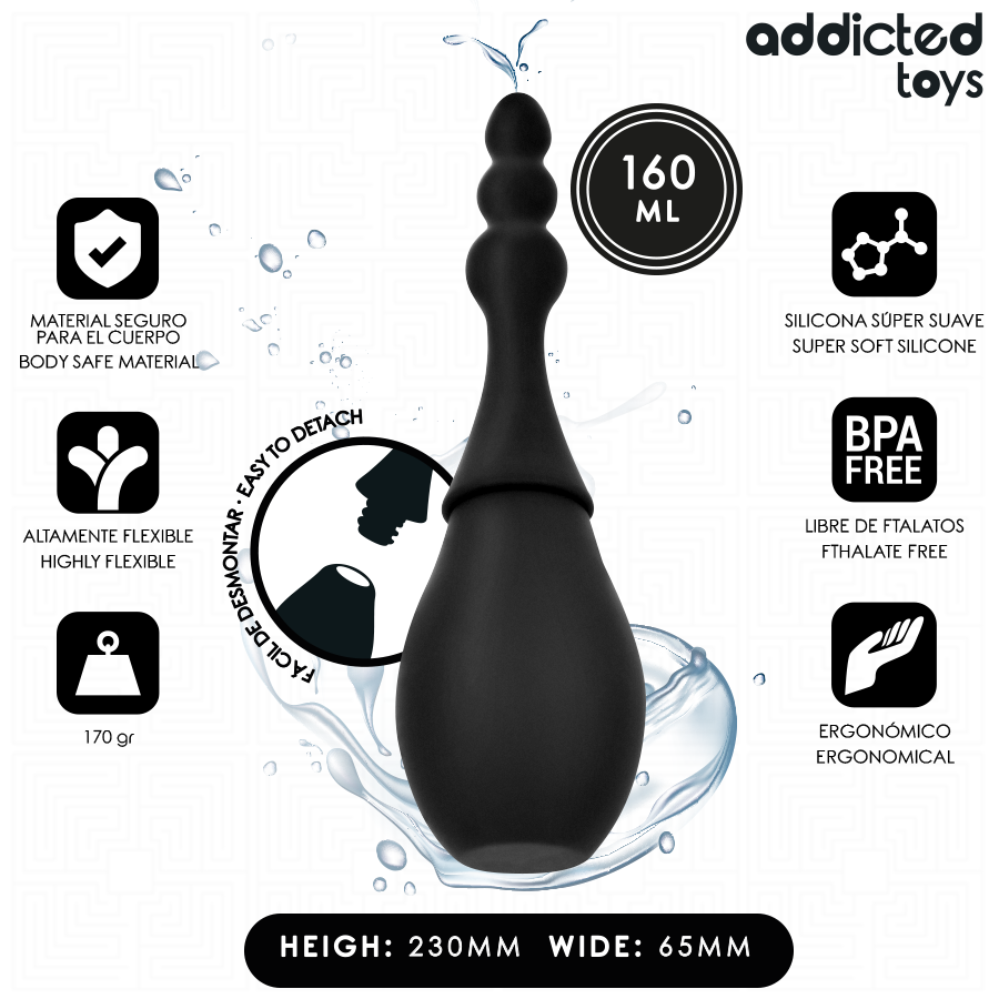 Limpiador de viaje de silicona ADDICTED TOYS Modelo 4, compacto y flexible, ideal para limpieza en movimiento.