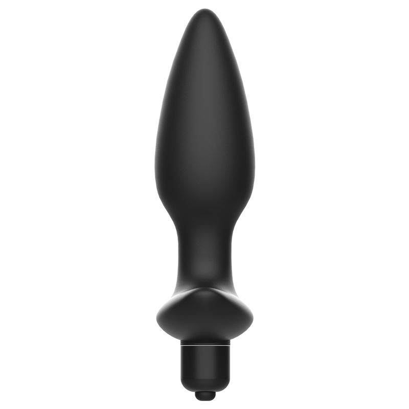 Masajeador plug anal con vibración de color negro de la marca ADDICTED TOYS, diseñado para placer y estimulación anal.