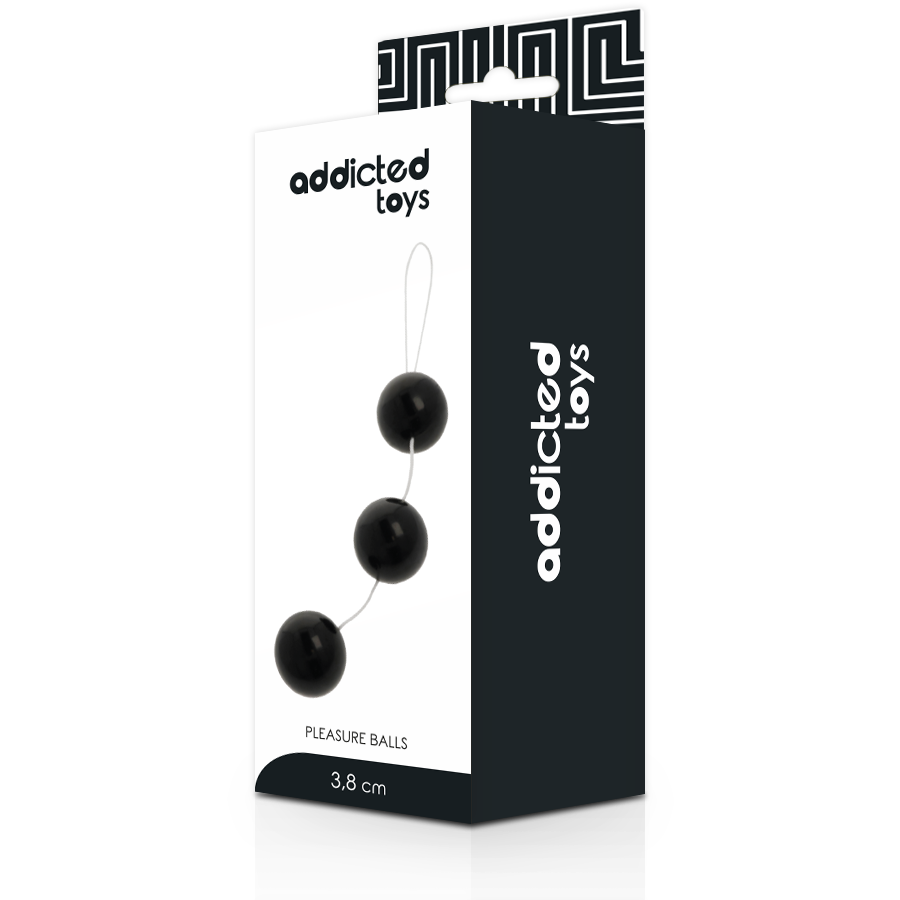 Pelotas de placer ADDICTED TOYS, bolas sensuales para juegos íntimos, en color negro con textura suave y diseño ergonómico.