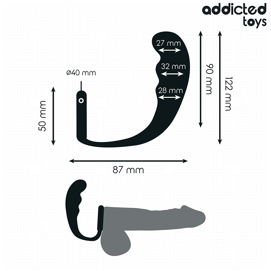 Plug anal con anillo de silicona de ADDICTED TOYS, modelo 4, diseño ergonómico y seguro para uso íntimo.