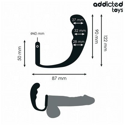 Plug anal con anillo de silicona de ADDICTED TOYS, modelo 4, diseño ergonómico y seguro para uso íntimo.