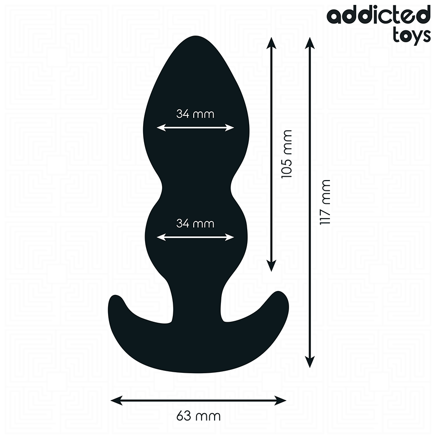 Plug anal de silicona tamaño L de ADDICTED TOYS, 11,7 cm, con forma ergonómica y suave para uso íntimo.