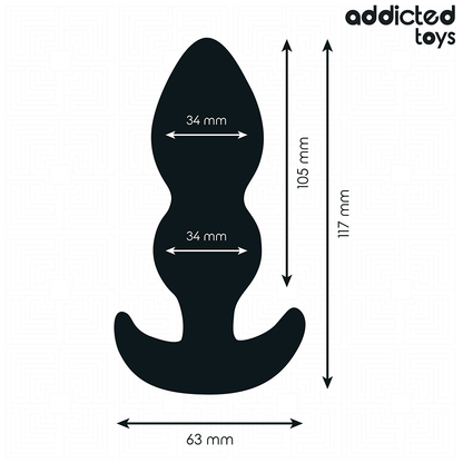 Plug anal de silicona tamaño L de ADDICTED TOYS, 11,7 cm, con forma ergonómica y suave para uso íntimo.