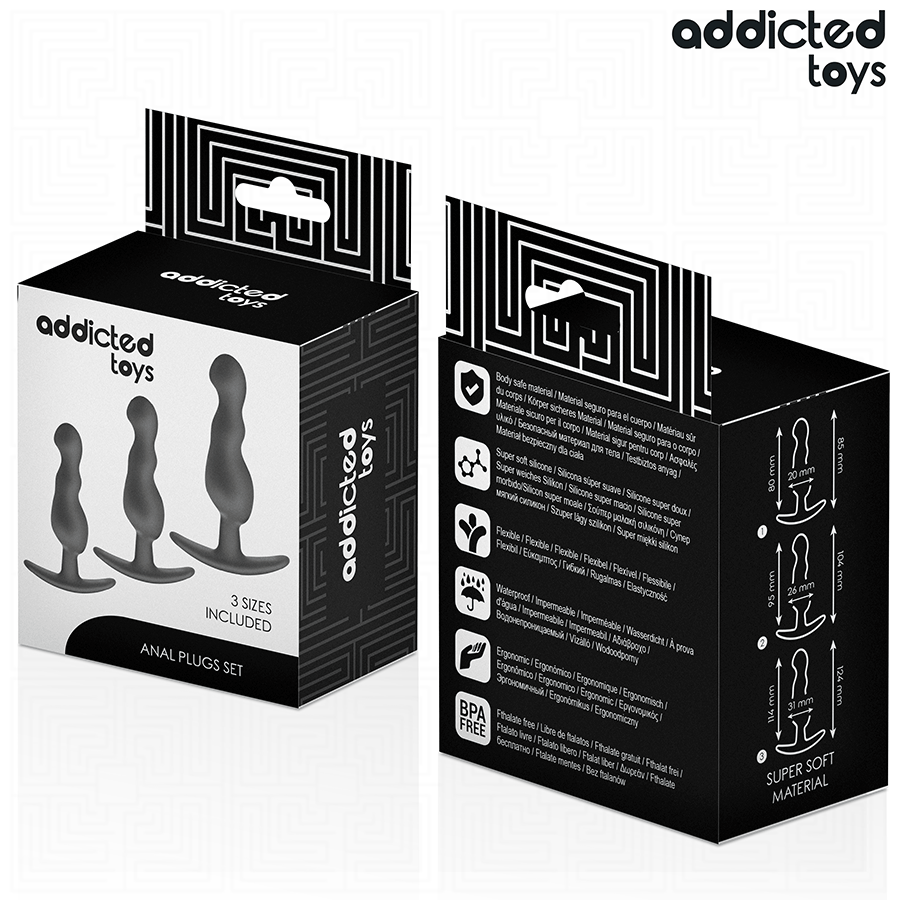 ADDICTED TOYS - SET DE 3 PLUG ANAL SILICONA MODEL 1