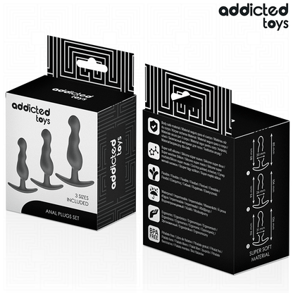 ADDICTED TOYS - SET DE 3 PLUG ANAL SILICONA MODEL 1