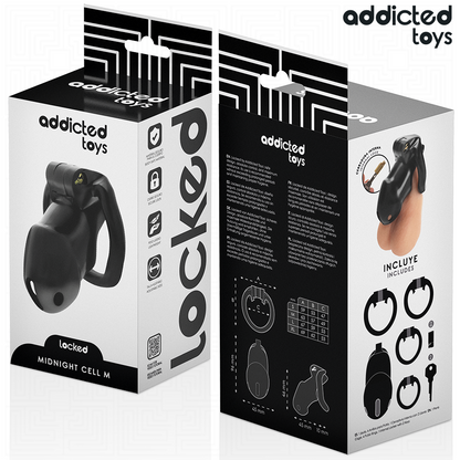 ADDICTED TOYS LOCKED - MINDNIGHT CELL JAULA PARA PENE 4.2 CM TALLA M