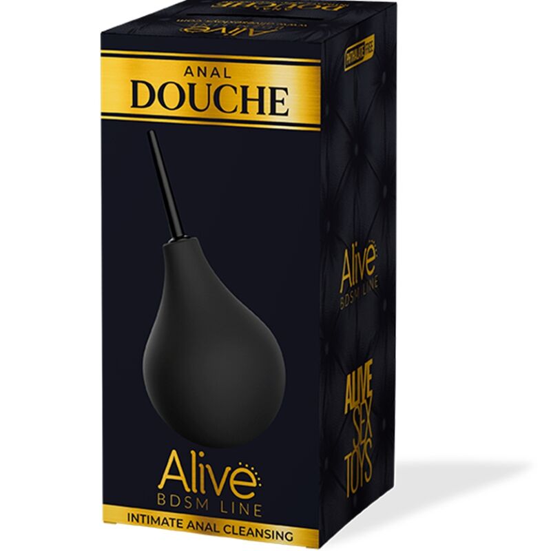 Ducha anal ALIVE tamaño M, limpiador para higiene íntima, con boquilla y diseño ergonómico, en color blanco