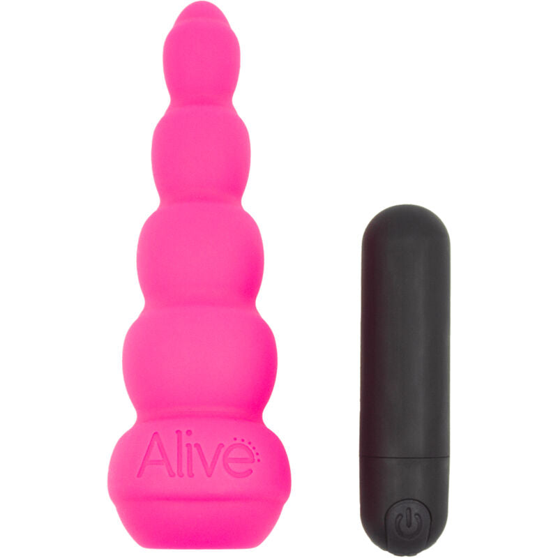 Estimulación anal con vibrador rosa ALIVE LANCE PRO, diseñado para placer y comodidad.