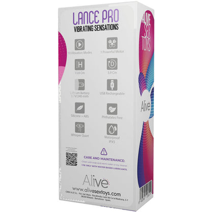Estimulador y vibrador anal rosa ALIVE LANCE PRO, diseño compacto y ergonómico para placer y estimulación anal.