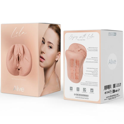 Masturbador doble masculino ALIVE Lola con áreas de vagina y ano, diseño realista y natural para mayor satisfacción.
