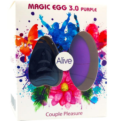 Purple ALIVE Magic Egg 3.0 vibrator with remote control, compact and discreet for personal pleasure.