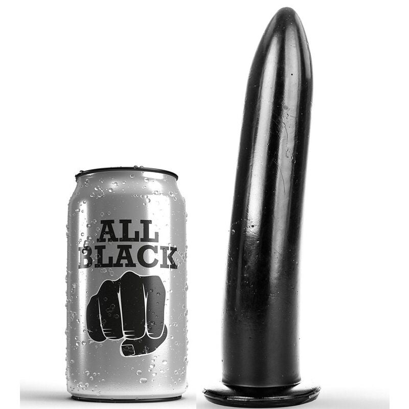 Dilatador anal y vaginal ALL BLACK de 20 cm de color negro, muestra el producto en un entorno neutro y bien iluminado.