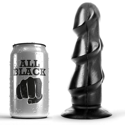 Dildo negro de 17 cm de la marca ALL BLACK, con forma realista y superficie lisa para uso íntimo.