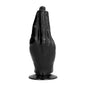 Dildo de fisting negro de 21 cm de la marca ALL BLACK, superficie lisa y realista, para placer intenso.