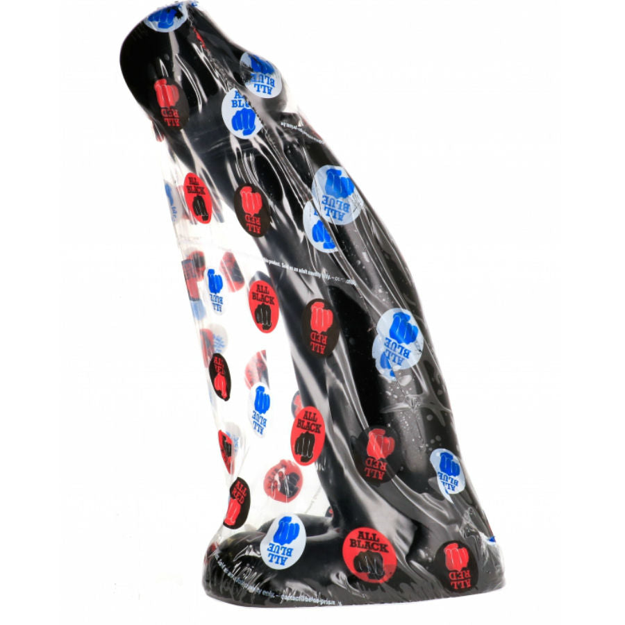 Black realistic dildo for fisting, 29 cm long, showcasing a smooth surface and lifelike design by ALL BLACK.