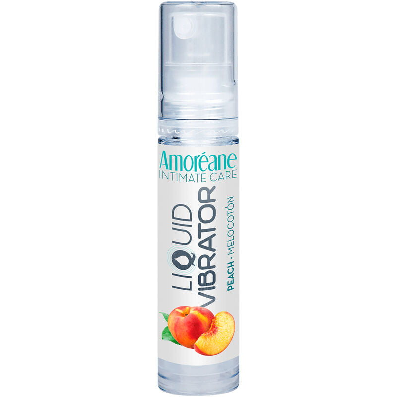 Lubricante líquido vibrador de melocotón de AMOREANE en botella de 10 ml para uso íntimo.