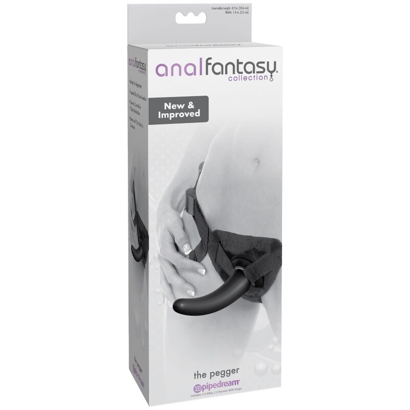 Black ANAL FANTASY ARNÉS THE PEGGER harness with adjustable straps and a sleek design for comfortable wear.