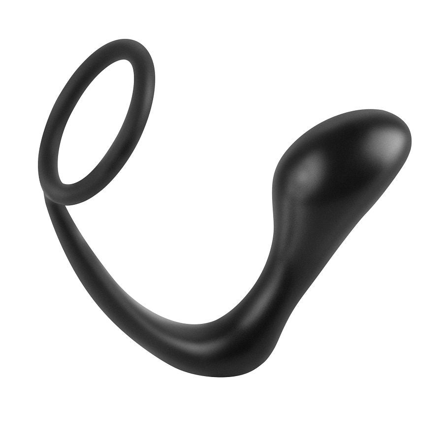 Black Anal Fantasy Ass-Gasm penis ring with textured design, enhancing pleasure and performance for intimate experiences.