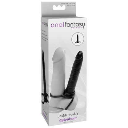 Vibrador doble con diseño realista en silicona de la serie ANAL FANTASY, ideal para doble penetración y estimulación anal.