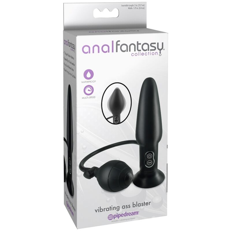 Inflatable vibrator plug from Anal Fantasy Series, featuring a sleek design and textured surface for enhanced pleasure.