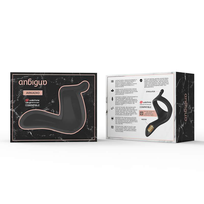 ANBIGUO Arkadio glans and perineum stimulator compatible with WatchMe wireless technology, shown in a close-up view.