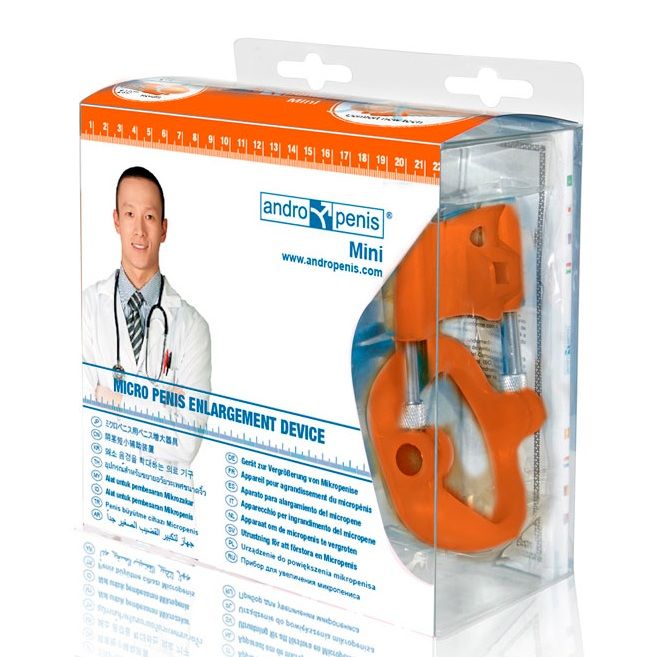 ANDROPENIS MINI extensor pene device by ANDRO MEDICAL, featuring adjustable components for penile traction therapy.