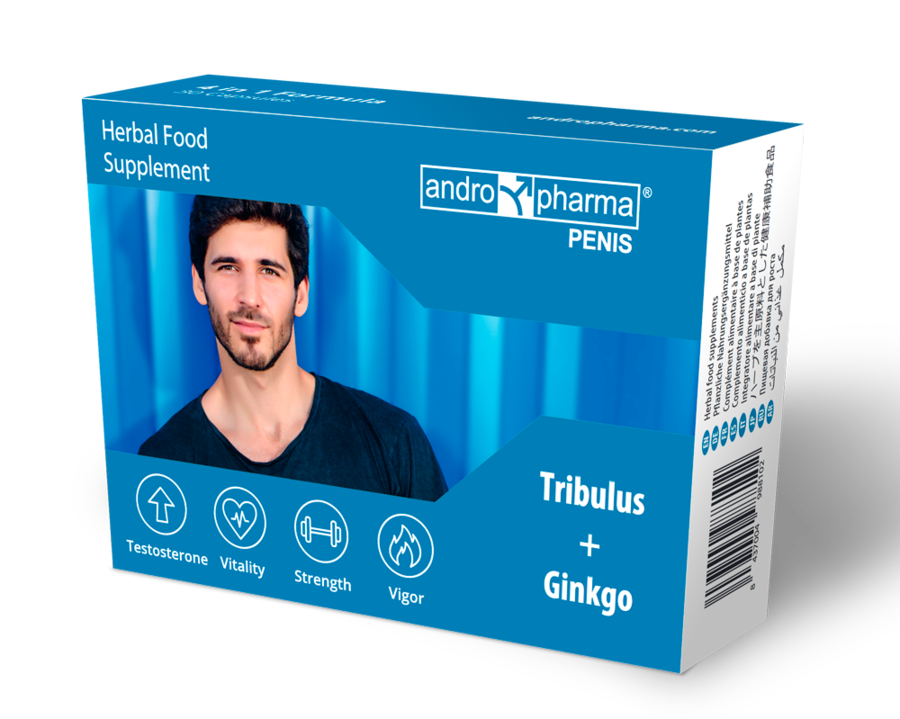 Complemento herbal para el bienestar masculino de Andropharma Penis, suplemento alimenticio de la marca ANDRO MEDICAL.