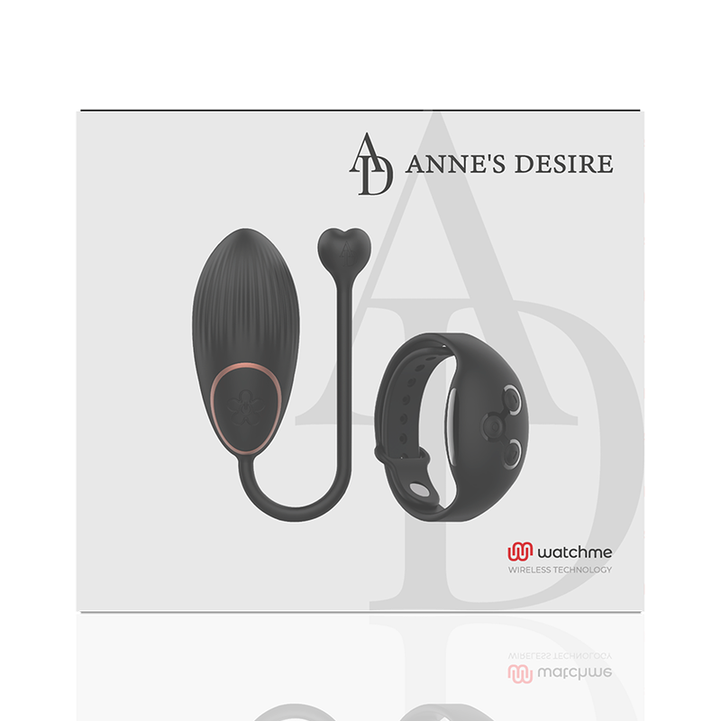 Huevo control remoto con tecnología WatchMe de la marca ANNE'S DESIRE en color negro, mostrando su diseño compacto y elegante