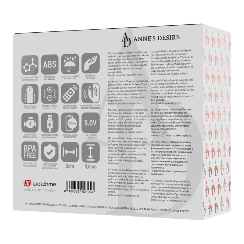 ANNE'S DESIRE - PANTY PLEASURE TECNOLOGIA WATCHME NEGRE