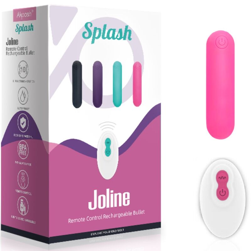 ARMONY - SPLASH JOLINE BALA VIBRADORA SILICONA CONTROL REMOT 10 VIBRACIONS 65 X 15 CM ROSA