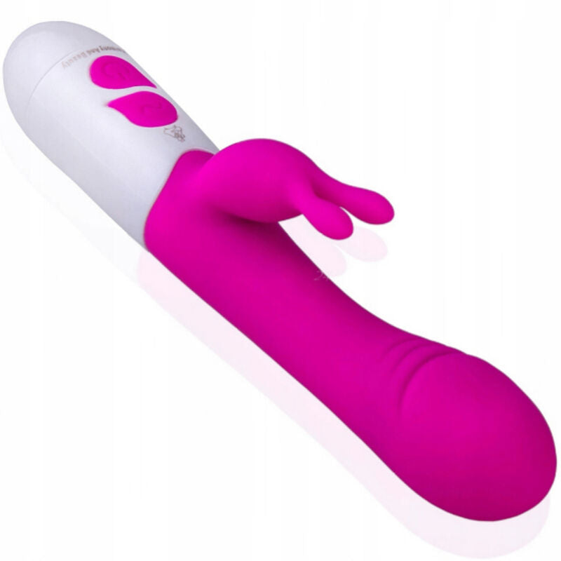 Violet ARMONY Happy Rabbit vibrator and stimulator with dual-action design and ergonomic shape for pleasure.