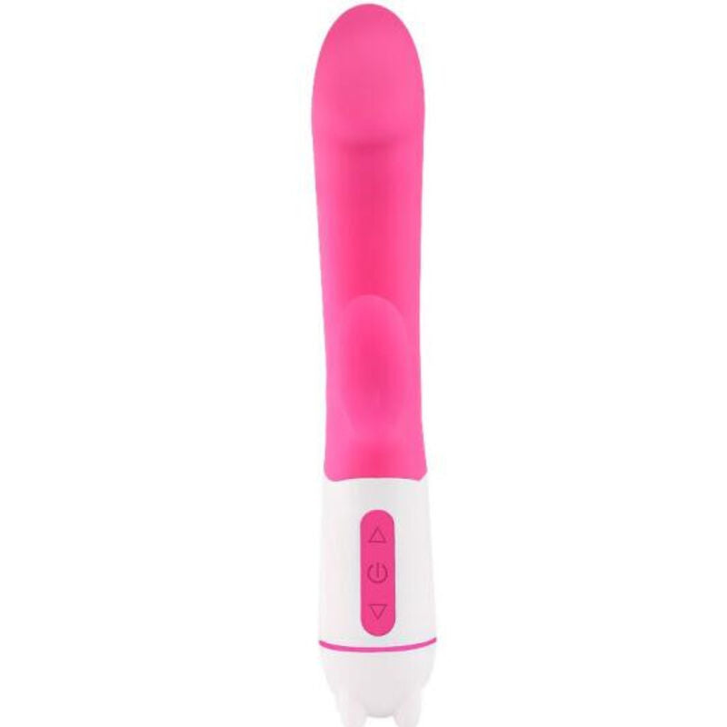 Vibrador y estimulador recargable ARMONY en color fucsia, diseño compacto y ergonómico, marca ARMONY VIBRATORS.