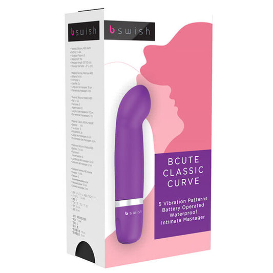 B SWISH BCUTE CLASSIC CURVE in pink, showcasing its sleek, curved design and ergonomic shape for enhanced pleasure.