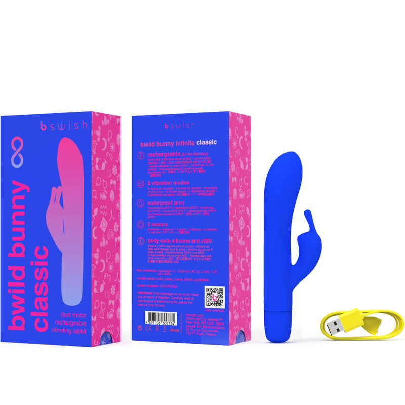 B SWISH - BWILD BUNNY INFINITE CLASSIC VIBRADOR RECARREGABLE SILICONA BLAU