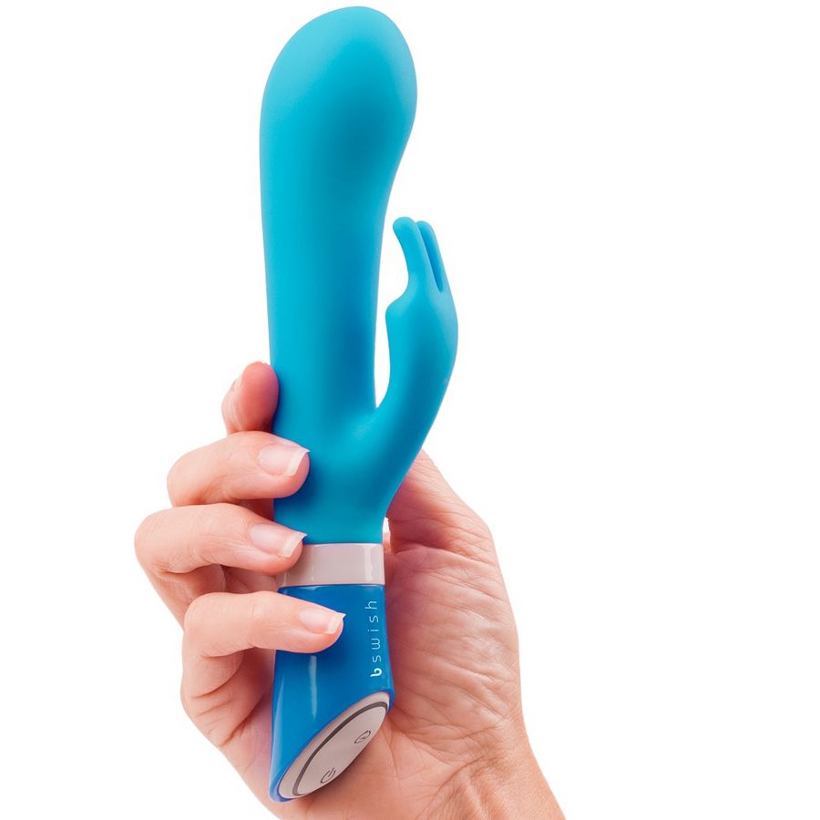 B SWISH Bwild Deluxe Bunny Rabbit Vibrator in jade green, showcasing its sleek design and bunny ears for targeted stimulation.