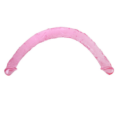 Doble consolador azul de 44.5 cm de la marca BAILE ANAL, con textura y diseño realista para uso íntimo.