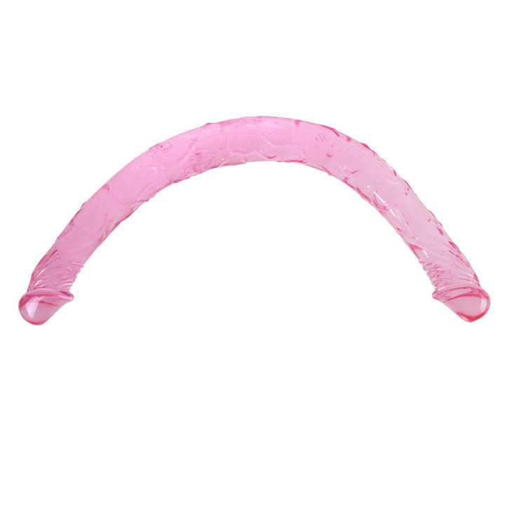 Doble consolador azul de 44.5 cm de la marca BAILE ANAL, con diseño realista y textura detallada para uso íntimo.