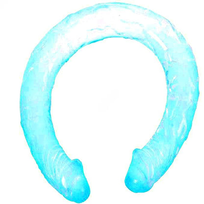 Doble consolador azul de 44.5 cm de la marca BAILE ANAL, con textura y diseño realista para placer íntimo.
