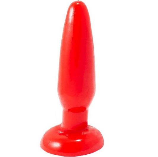 Small red anal plug by Baile, measuring 15 cm, featuring a smooth design and tapered tip for comfortable use.