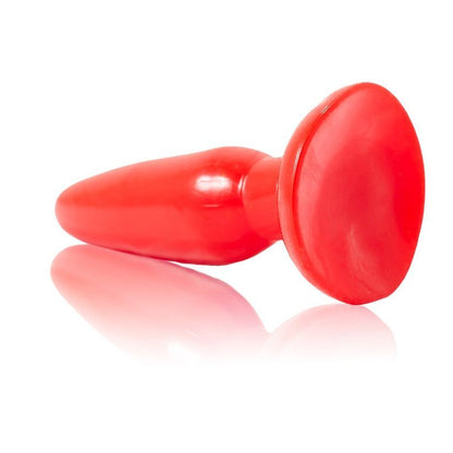 Small red anal plug by BAILE, 15 cm in length, showcasing a smooth design and tapered tip for comfortable use.