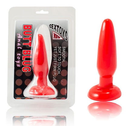 Small red anal plug by Baile, 15 cm in length, featuring a smooth design and tapered tip for comfortable use.