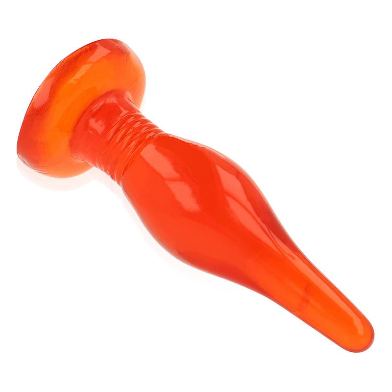 Red BAILE anal plug, 14.2 cm, featuring a smooth texture for comfortable use, displayed against a neutral background.