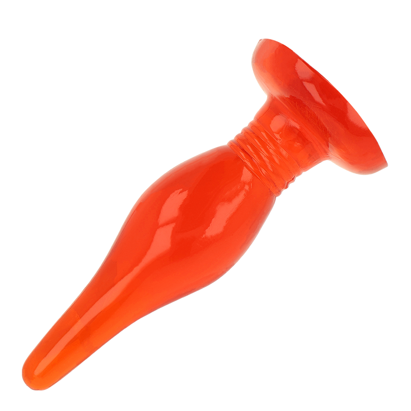 Red BAILE anal plug, 14.2 cm, featuring a smooth texture and ergonomic design for comfortable use.