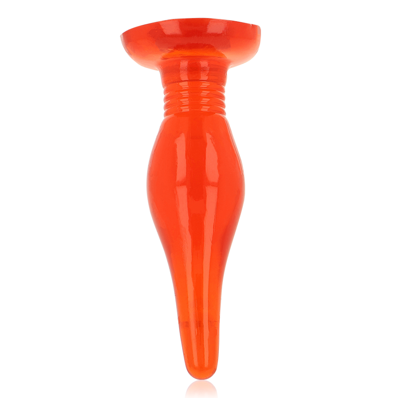 Red BAILE anal plug with smooth texture, measuring 14.2 cm, showcasing its shape and design in the image.